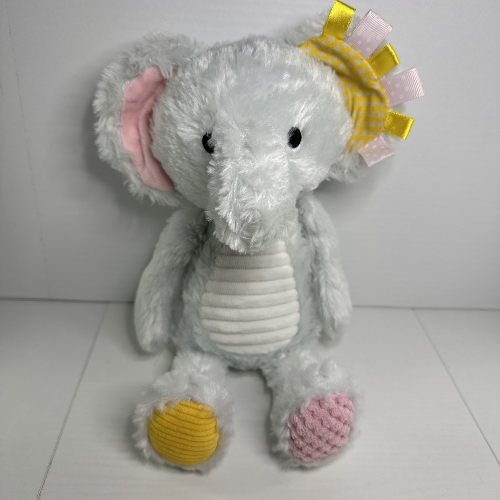 Make Believe Ideas Elephant Gray Plush Rattle 10" Stuffed Animal